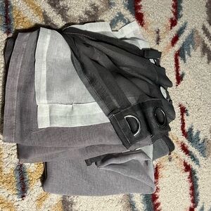 54x84 (set of two for the total width of 54”) sheer curtains